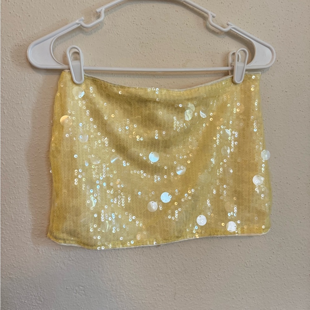 Sequin Yellow Skirt